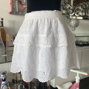 NWT $325 LoveShackFancy white eyelet skirt